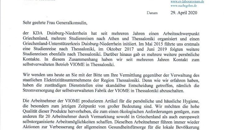 Der Kirchliche Dienst in der Arbeitswelt (KDA) für VIOME